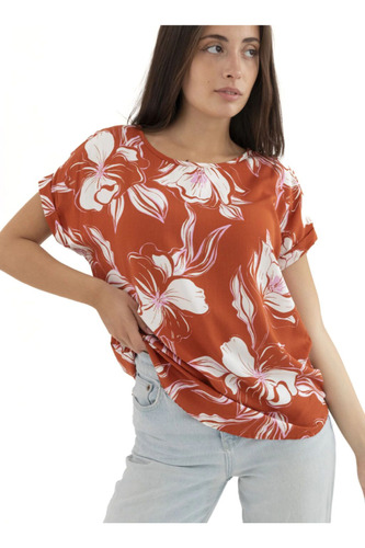 Blusa Poplin Estampado Flor   039-2