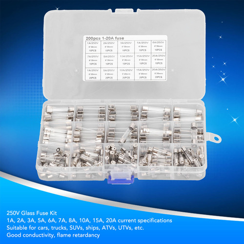 Fusible Automotriz, Kit Surtido De Fusibles De Vidrio Para A
