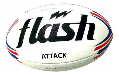 Pelota De Rugby  N 4  Flash  Attack 4  Attack  De Cuero Artificial  Color Azul Con Rojo