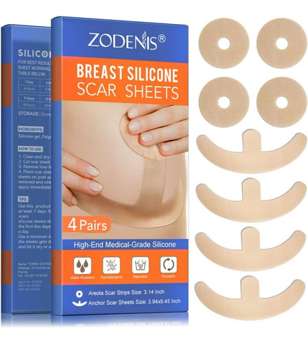 Parche Cicatriz Mama Mestopexia Mastoplastia 4ancla+4 Areola