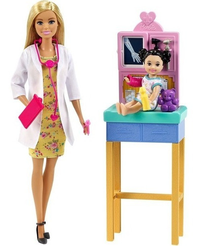 Barbie Pediatra Playset, Muñeca Rubia