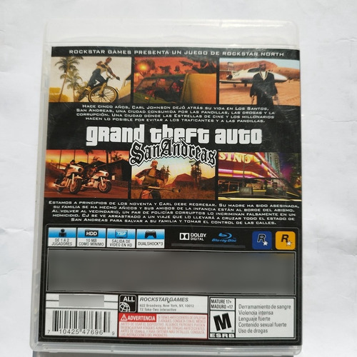 Grand Theft Auto: San Andreas Playstation 3 Ps3