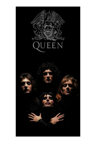 Póster Papel Fotográfico Queen Banda Fondo Negro Sala 40x80