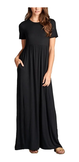 Vestido Negro Largo Casual | MercadoLibre 📦