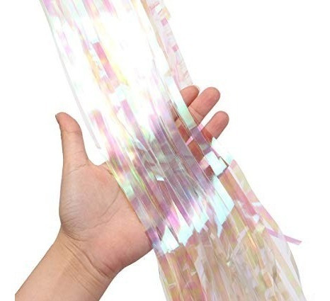 Imagen 2 de 3 de Cortina Tira Lluvia Iridiscente 240x90 Cm Unicornio