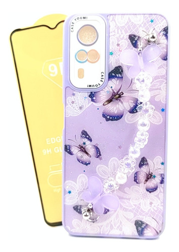 Case Mariposas + Mica Cristal Para Vivo Y53s