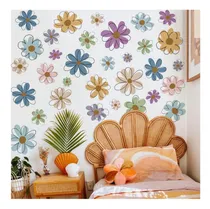 Comprar Calcomanías De Pared De La Pared De Runtoo Floral Boho Wall
