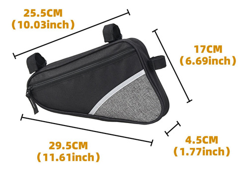 Bolsa Para Cuadro De Bicicleta, Bolsa Para Tubo, Gris