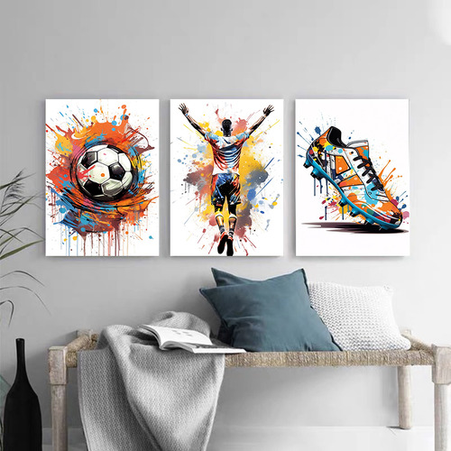 Póster De Fútbol Con Grafiti, Regalo De Fútbol, Lienzo, Deco