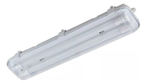 Plafon Marea Estanco + 2 Tubos Led 9w 60cm Ip65 Lumenac Color Blanco frío