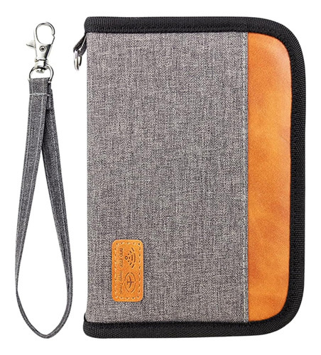 Estuche Para Pasaporte Srdmuph Gris / Naranja