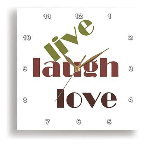 Reloj De Pared  Live Laugh Love, 10 Pulgadas (dpp_186719_1)