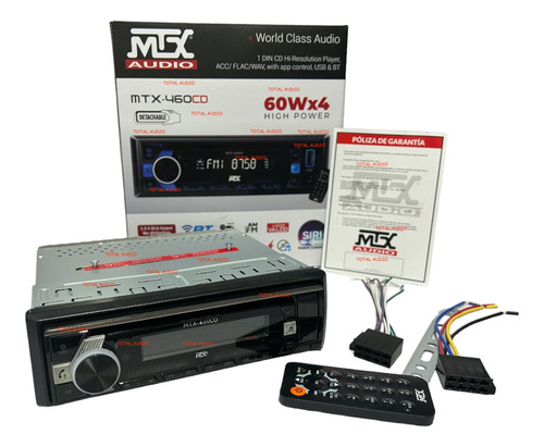 Auto Estéreo Mtx Audio Mtx-460cd Usb Bt Aux Cd Fm 60wx4 Max