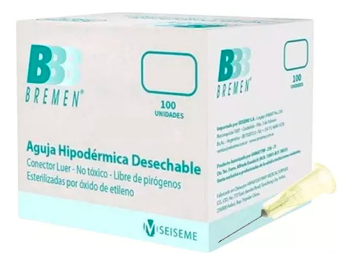 Agujas HiPodérmicas Esteriles 23g X 1 25/6 X 100 Un Capacidad En Volumen 23 Cc