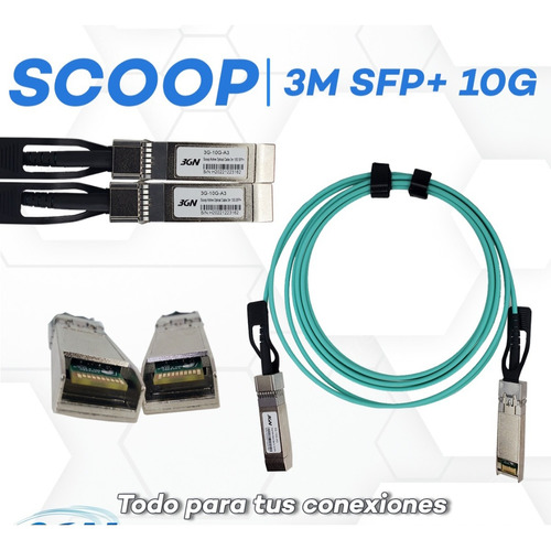 Pach Cord Activé Optical Fibra 3mts 10gb Sfp+