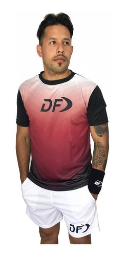 Imagen 2 de 4 de Remera Bordo + Short Conjunto Deportivo Padel Tenis