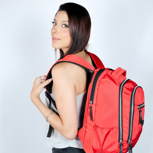 Mochila Porta Notebook Ekko Agarrate Catalina Color Rojo