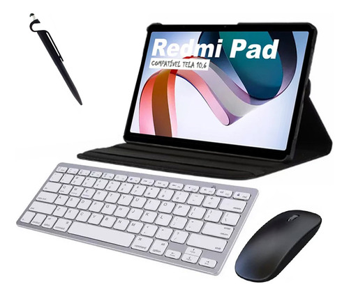 Capa E Teclado+ Mouse Para Tablet Redmi Pad 10.6 + Película