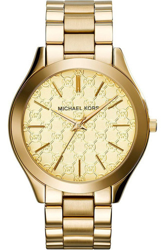 Relógio Michael Kors Feminino Dourado Slim Mk3335 42mm