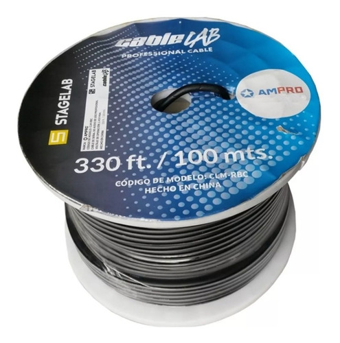 Rollo De Cable Xlr Cannon Balanceado Dmx Cablelab 100metros