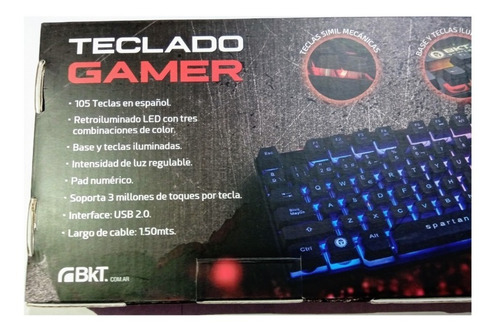 Imagen 9 de 10 de Teclado Gamer Bktk77 Símil-mecánico Para Pc-ps4 Con Luz Led