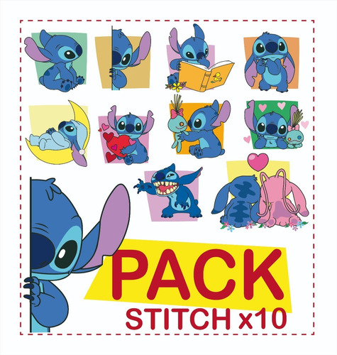 Pack 10 Vectores De Stitch . 