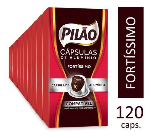 Kit 120 Cápsulas De Alumínio Pilão Espresso 10