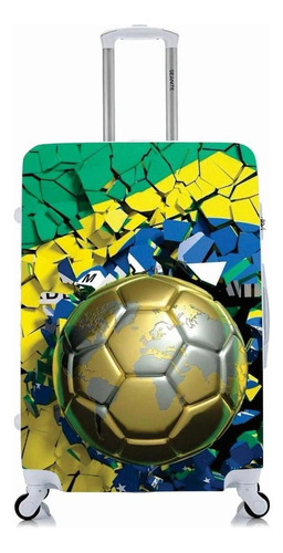 Capa Protetora Para Mala Viagem Média Bola Futebol Brasil