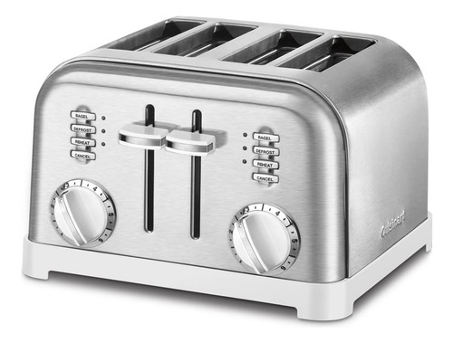 Tostadora Clásica De Metal Cuisinart Cpt180wp1, 4 Ranuras
