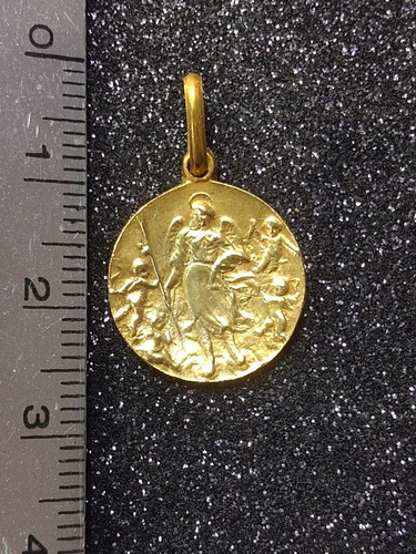 Imagen 6 de 9 de Medalla Oro 18k San Rafael #1175 Bautizo Comunión
