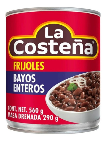 Frijoles Bayos La Costeña Enteros Lata 560 Gr