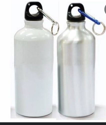 Imagen 1 de 2 de Tomatodo De Aluminio 600ml Con Tapa Color Blanco Y Natural