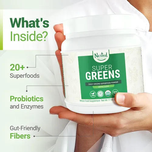 Superalimento En Polvo Nested Naturals Super Greens, 30 G