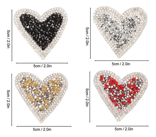 Parches Termoadhesivos Con Forma De Corazón Bordados Con Dia