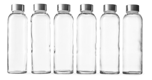 Botella Vidrio Transparente Tapa Natural Sin Bpa Para 18