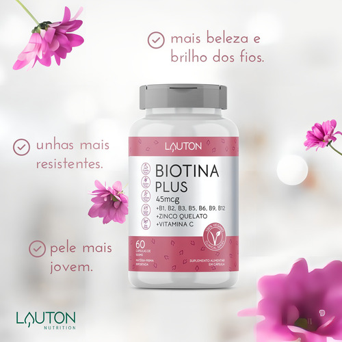Biotina Com B1 B2 B3 B5 B6 B9 B12 Zinco Quelado Vitamina C