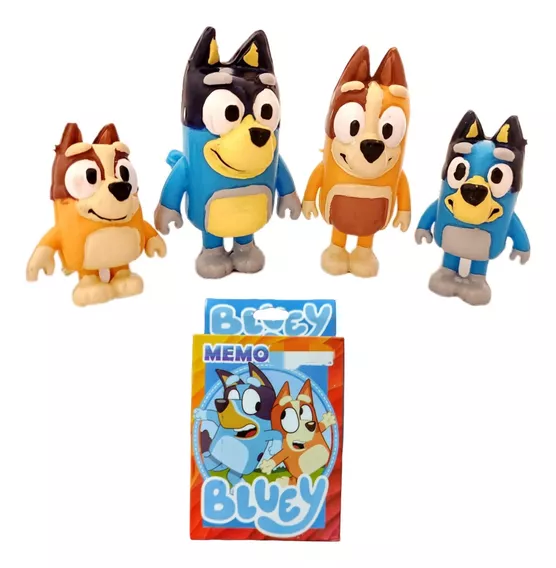 Set Figuras Bootleg Perritos Bluei + Juego De Tarjetas