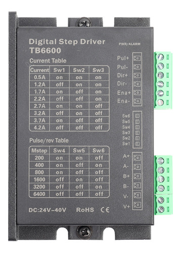 Controlador De Motor Bifásico Tb6600 Dc24-40v/bipolar Steppe