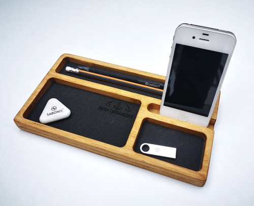 Organizador Dock De Madera Porta Celular Excelente Regalo