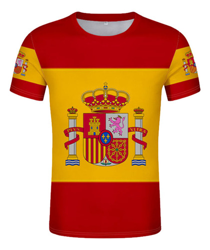 Camiseta De Verano Con Estampado 3d De La Bandera De España