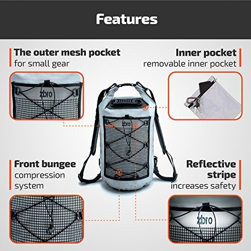 Imagen 5 de 6 de Zbro Waterproof Dry Bag Con 2 Bolsillos, Correas Acolchadas