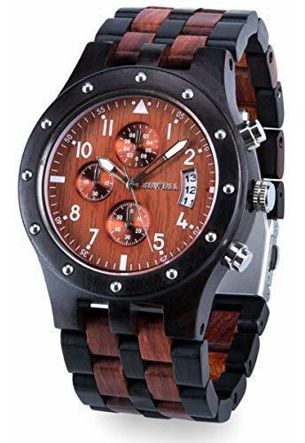 Bewell W109a Hombres De Madera De Reloj De Cuarzo Analógico 