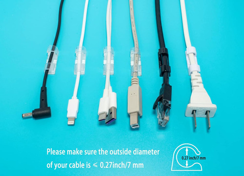 Organizador De Cables Autoadhesivo Transparente Para Clips D