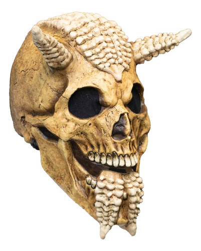 Máscara Cráneo De Demonio Poseído Disfraz Halloween Terror Color Caqui