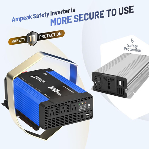 Ampeak Inversor De Corriente 2000w/4000w