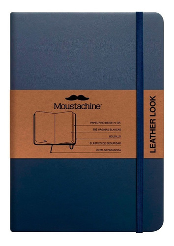 Libreta Moustachine Classic Leather Look Azul Pocket A6