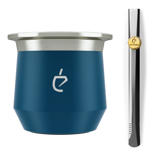 Imagen 3 de 8 de Un Mate Acero + Bombilla Acero Inoxidable + Yerbera Un Mate