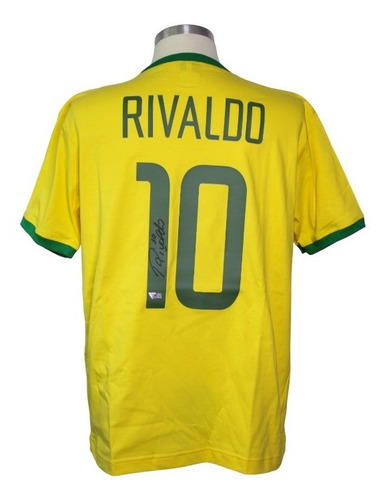 Playera Firmada Por Rivaldo Brasil Retro