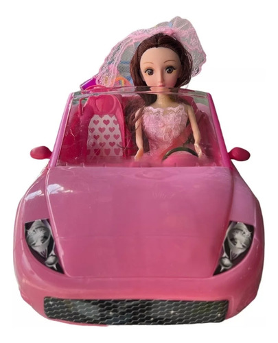 Carro De Novia Rosa Con Muñeca Camila 