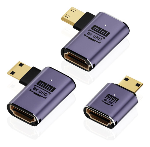 Areme Adaptador Mini Hdmi A Hdmi De 8k (paquete De 3), 90 Gr